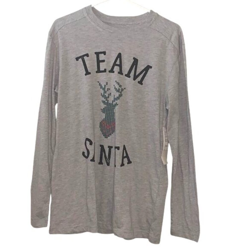 Joe Boxer Team Santa Gray Long Sleeve Shirt Small